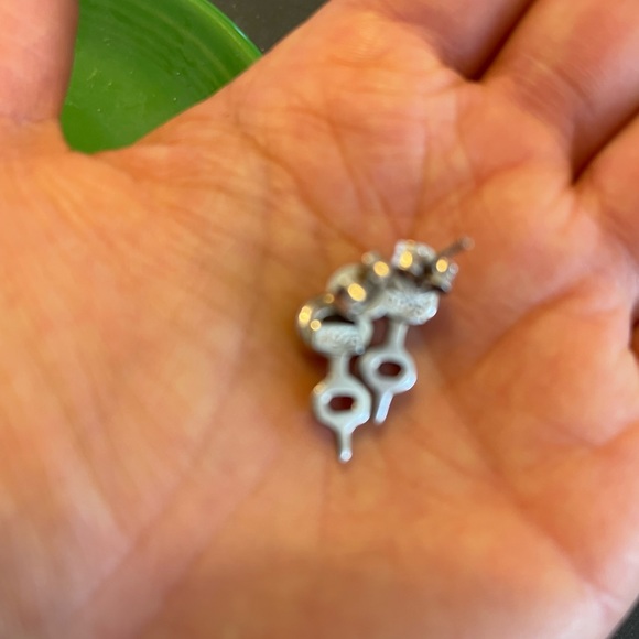 New Green and Pink Tourmaline Sterling Silver Earrings - Picture 3 of 5